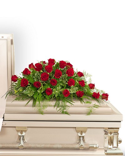 24 Red Roses Casket Spray from Scott's House of Flowers in Lawton, OK