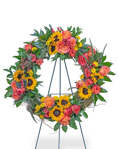 Sunset Reflections Wreath from Scott's House of Flowers in Lawton, OK