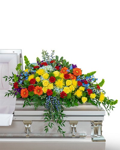 Vibrant Life Casket Spray from Scott's House of Flowers in Lawton, OK